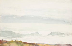 Main Product Photo of Ocean Seen from a Cliff, Prout's Neck, Maine Painting by Winslow Homer