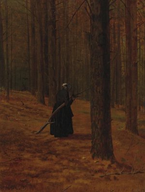 Main Product Photo of Old Woman Gathering Faggots Painting by Winslow Homer