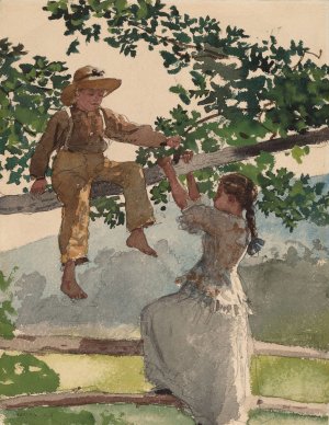 Main Product Photo of On the Fence Painting by Winslow Homer