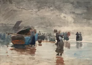 On the Sands by Winslow Homer - Hand-Painted Oil Painting Reproduction