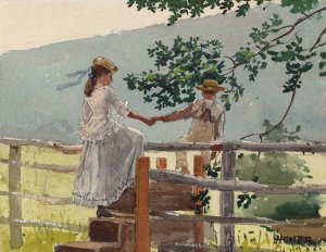 Main Product Photo of On the Stile Painting by Winslow Homer