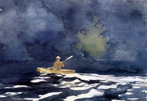 Paddling at Dusk by Winslow Homer Oil Painting Reproduction