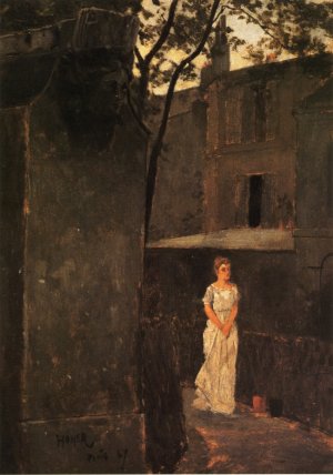 Paris Courtyard by Winslow Homer Oil Painting Reproduction