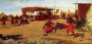 Pitching Quoits also known as Pitching Horseshoes or Quoit Players by Winslow Homer Oil Painting Reproduction