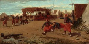 Main Product Photo of Pitching Quoits Painting by Winslow Homer