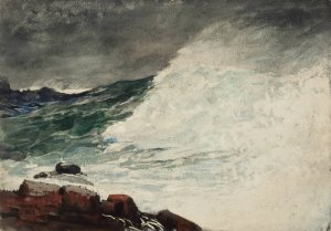 Main Product Photo of Prout's Neck, Breaking Wave Painting by Winslow Homer