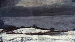 Prout's Neck in Winter by Winslow Homer - Hand-Painted Oil Painting Reproduction