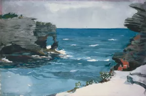 Rocky Shore, Bermuda by Winslow Homer - Hand-Painted Oil Painting Reproduction
