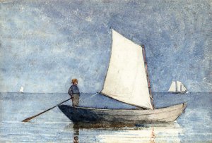 Main Product Photo of Sailing a Dory Painting by Winslow Homer