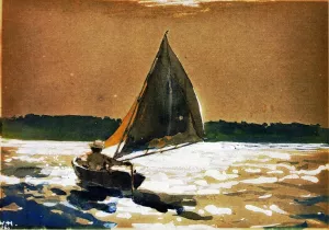 Sailing by Moonlight by Winslow Homer - Hand-Painted Oil Painting Reproduction
