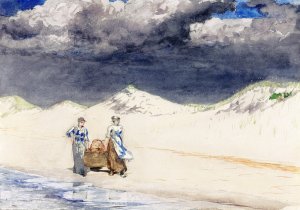 Main Product Photo of Sand and Sky Painting by Winslow Homer