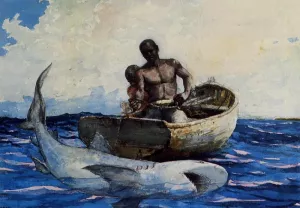 Shark Fishing by Winslow Homer Oil Painting Reproduction