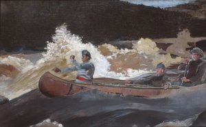 Main Product Photo of Shooting the Rapids, Saguenay River Painting by Winslow Homer