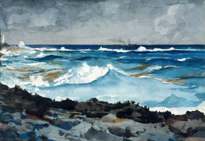 Main Product Photo of Shore and Surf, Nassau Painting by Winslow Homer