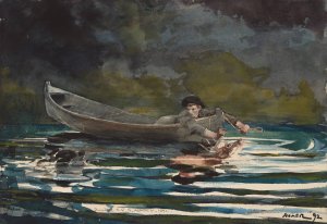 Main Product Photo of Sketch for 'Hound and Hunter' Painting by Winslow Homer