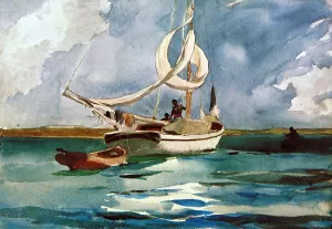 Sloop, Bermuda by Winslow Homer - Hand-Painted Oil Painting Reproduction