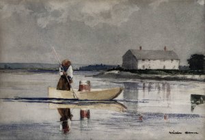 Main Product Photo of Spearing Eels Painting by Winslow Homer