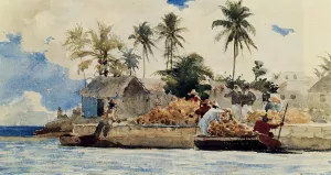 Sponge Fishing, Nassau by Winslow Homer Oil Painting Reproduction