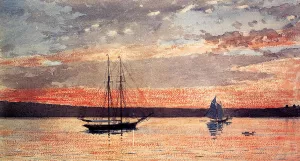 Sunset at Gloucester by Winslow Homer - Hand-Painted Oil Painting Reproduction