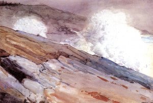 Main Product Photo of Surf on Cliffs Painting by Winslow Homer