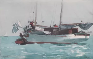 Taking on Wet Provisions by Winslow Homer - Hand-Painted Oil Painting Reproduction