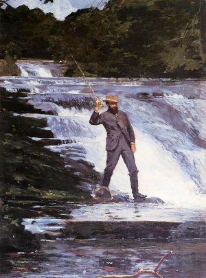 Main Product Photo of The Angler Painting by Winslow Homer
