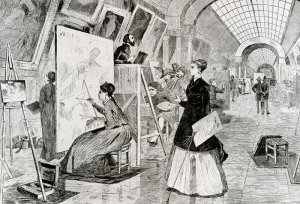 Main Product Photo of The Art Students and Copysts in the Louvre Painting by Winslow Homer