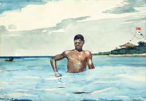 Main Product Photo of The Bather Painting by Winslow Homer