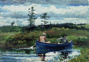 Main Product Photo of The Blue Boat Painting by Winslow Homer