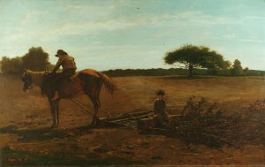 Main Product Photo of The Brush Harrow, Spring Time Painting by Winslow Homer