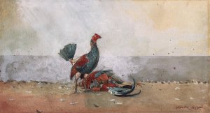 Main Product Photo of The Cock Fight Painting by Winslow Homer