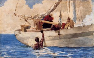 Main Product Photo of The Coral Divers Painting by Winslow Homer