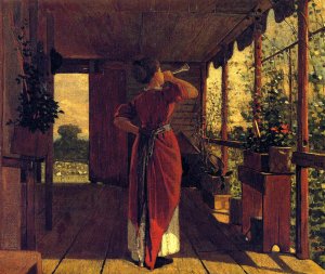 Main Product Photo of The Dinner Horn 2 Painting by Winslow Homer