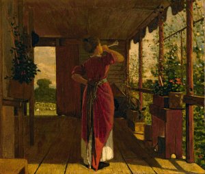 Main Product Photo of The Dinner Horn Painting by Winslow Homer