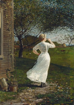 Main Product Photo of The Dinner Horn Painting by Winslow Homer