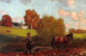 Main Product Photo of The Last Furrow Painting by Winslow Homer