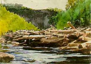The Log Jam, Hudson River at Blue Ledge by Winslow Homer Oil Painting Reproduction