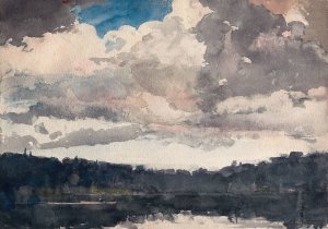 The Lone Boat, North Woods Club, Adirondacks by Oil Painting Reproduction