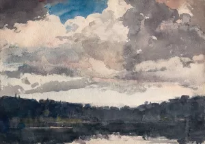 The Lone Boat, North Woods Club, Adirondacks by Winslow Homer - Hand-Painted Oil Painting Reproduction
