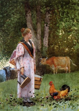 Main Product Photo of The Milk Maid Painting by Winslow Homer