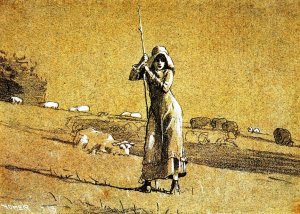 The Shepherdess II by Winslow Homer Oil Painting Reproduction