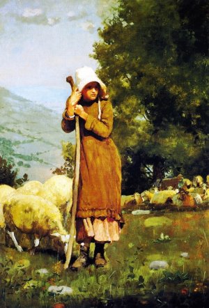 The Shepherdess by Winslow Homer Oil Painting Reproduction