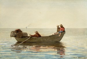 Three Boys in a Dory with Lobster Pots by Winslow Homer Oil Painting Reproduction