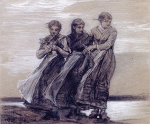 Three Girls by Winslow Homer Oil Painting Reproduction