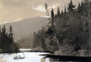Three Men in a Canoe 2 by Winslow Homer Oil Painting Reproduction