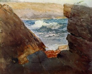 Through the Rocks by Winslow Homer Oil Painting Reproduction