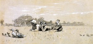 Two Boys in a Meadow by Winslow Homer Oil Painting Reproduction