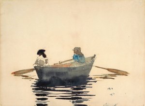 Main Product Photo of Two Girls in a Rowboat Painting by Winslow Homer