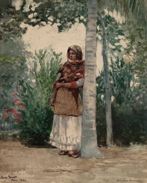 Main Product Photo of Under a Palm Tree Painting by Winslow Homer