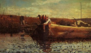 Main Product Photo of Waiting for a Bite Painting by Winslow Homer
